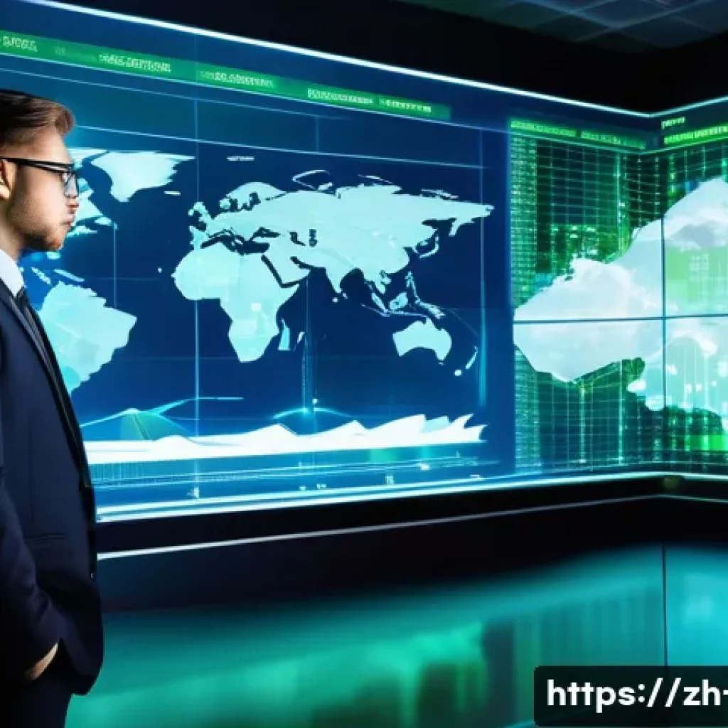 외환보유고와 경제 안정성 - A futuristic central bank office scene showing a diverse group of professionals analyzing digital ho...