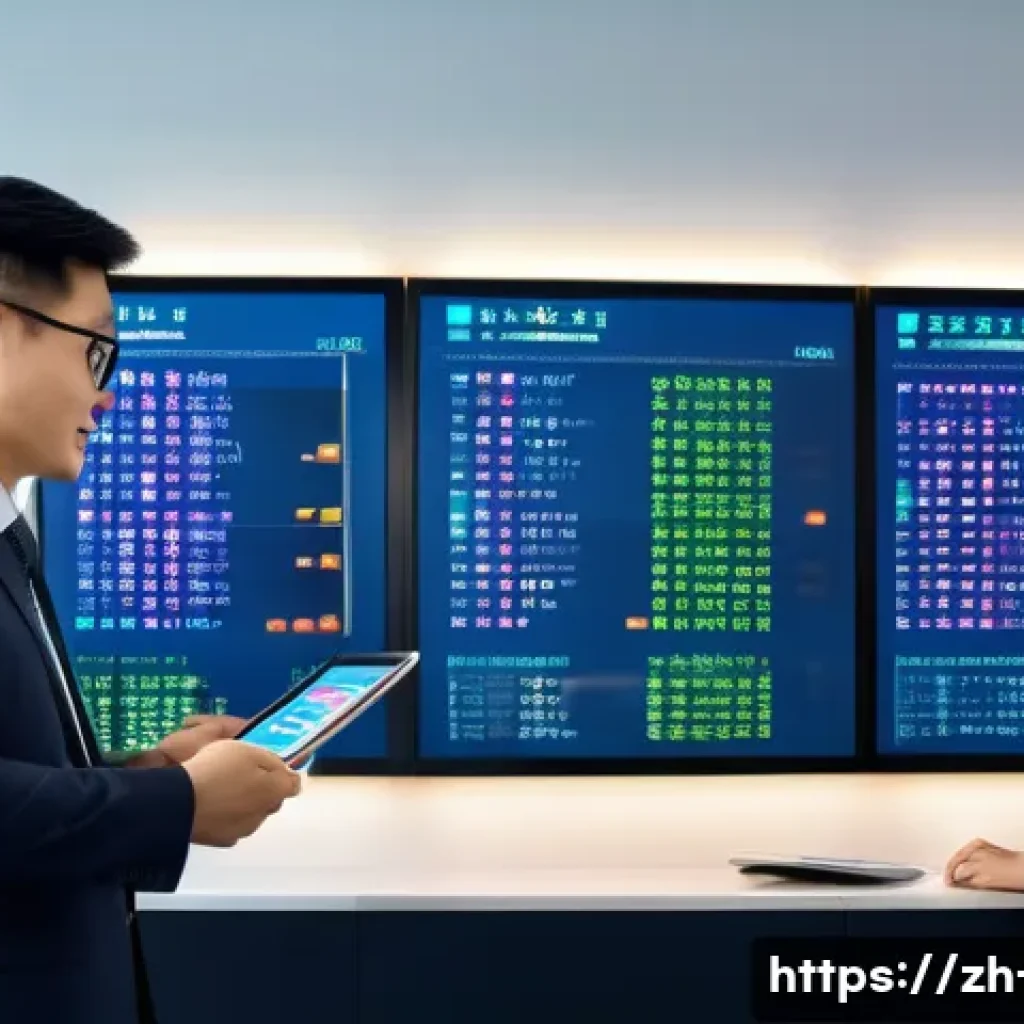 외화 예금 세율 - A modern, sleek financial office environment showing a professional Chinese individual consulting wi...